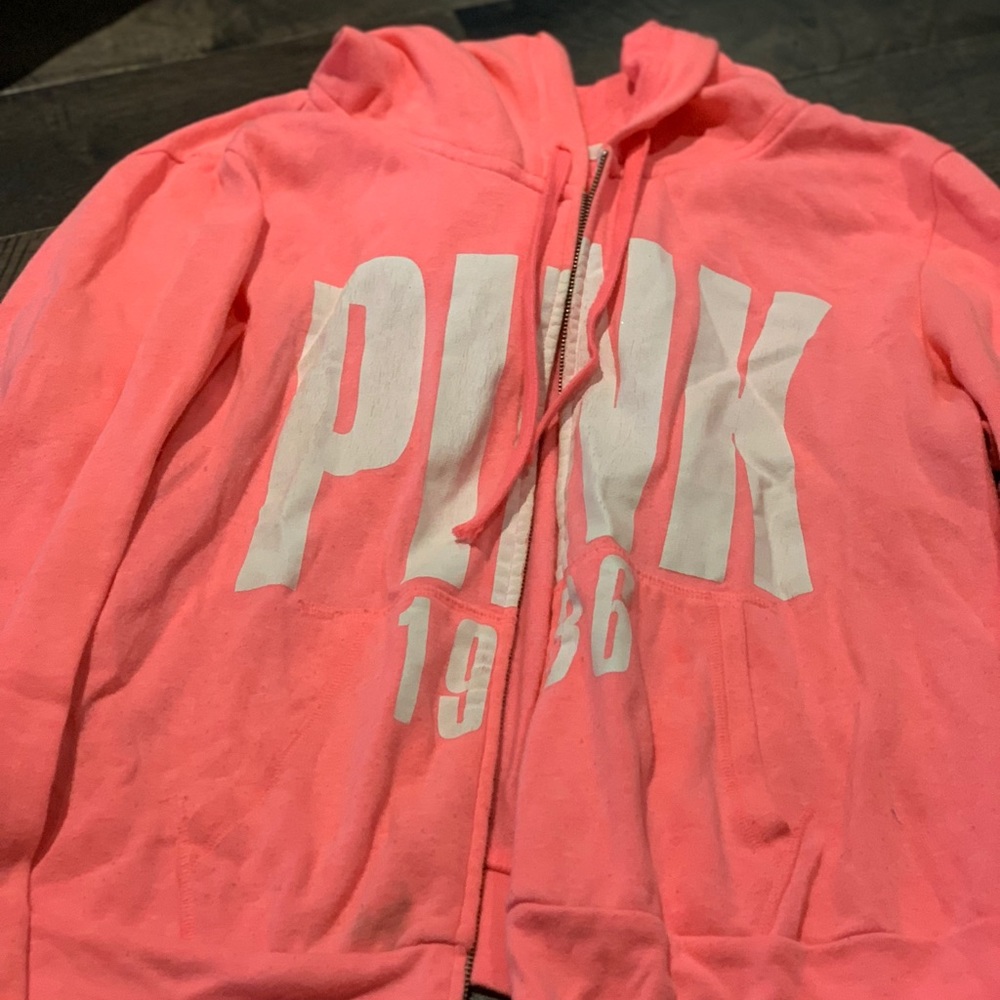 Victoria secrets pink zip up hoodie